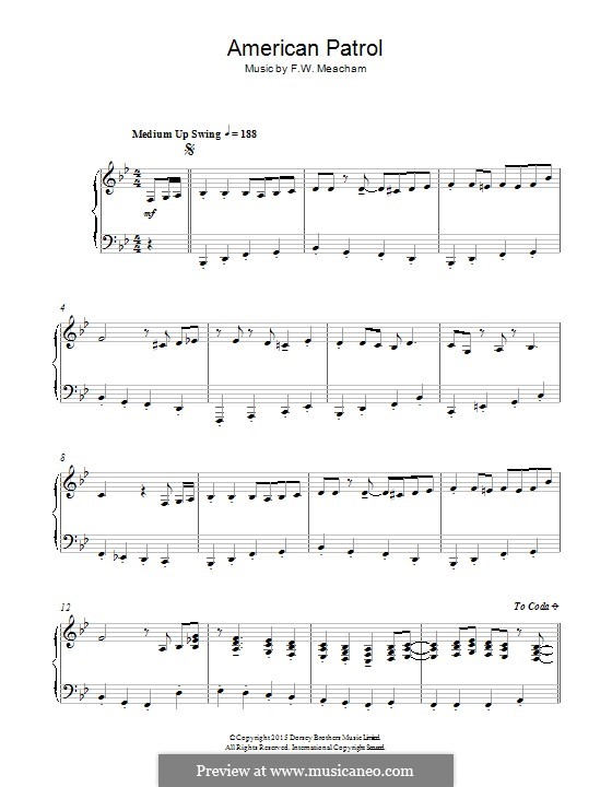American Patrol, Op.92: Für Klavier by Frank W. Meacham