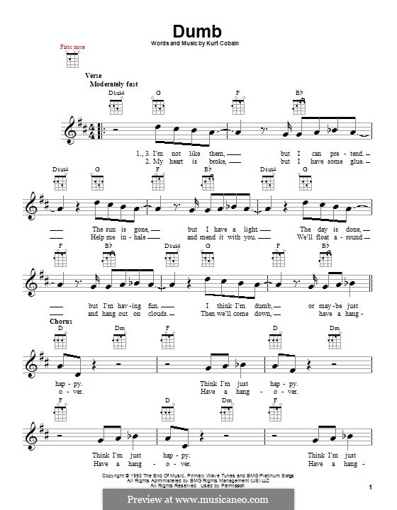 Dumb (Nirvana): Für Ukulele by Kurt Cobain