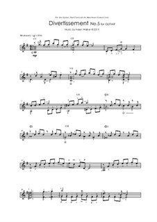 Five Divertissements for Guitar: Divertissement No.5 by Helen Walker