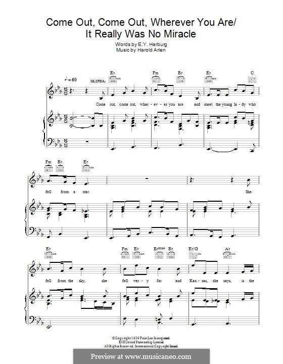 Come out come out wherever you are von h arlen noten auf musicaneo