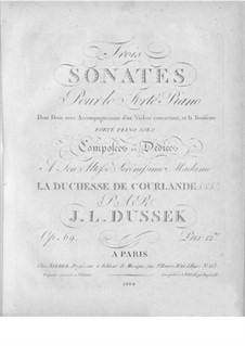 Drei Sonaten, Op.69: Vollsammlung by Jan Ladislav Dussek