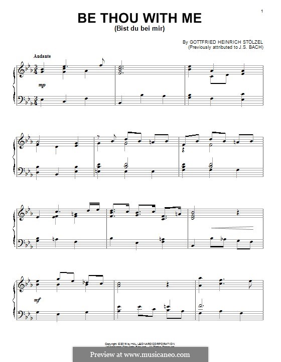 Bist du bei mir: Für Klavier by Stöltzel Stöltzel