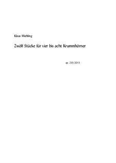 Zwölf Stücke für vier bis acht Krummhörner, Op.235: Zwölf Stücke für vier bis acht Krummhörner by Klaus Miehling