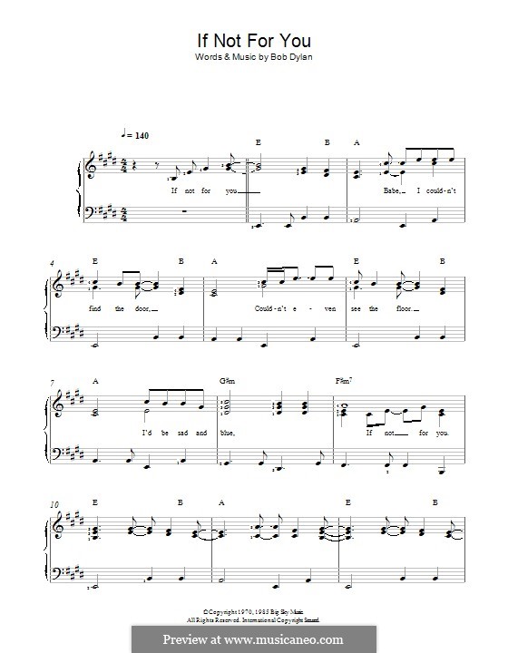 If Not for You: Für Klavier by Bob Dylan