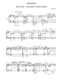 Albumblatt, EG 109: Für Klavier by Edvard Grieg
