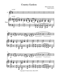 Country Gardens: Score for two performers (in F) by folklore