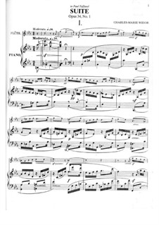 Suite für Flöte und Klavier, Op.34: Partitur, Solostimme by Charles-Marie Widor