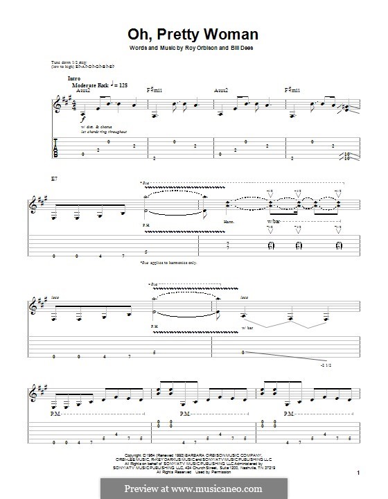 Oh, Pretty Woman: Für Gitarre mit Tabulatur by Bill Dees, Roy Orbison