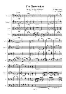 Nr.13 Blumenwalzer: For string quartet – score, Op.1 No.2 by Pjotr Tschaikowski