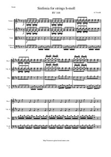 Sinfonia in B Minor, RV 168: Score and parts by Antonio Vivaldi