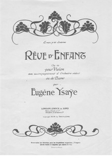 Rêve d'enfant, Op.14: Rêve d'enfant by Eugène Ysaÿe