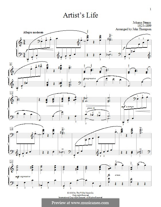 Künstlerleben, Op.316: Für Klavier by Johann Strauss (Sohn)