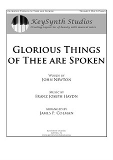Glorious Things of Thee are Spoken: For two trumpets and piano by Joseph Haydn