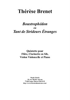 Boustrophédon for flute, clarinet, violin, violoncello and piano: Boustrophédon for flute, clarinet, violin, violoncello and piano by Thérèse Brenet