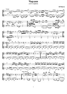 Csardas: Für zwei Violinen by Vittorio Monti