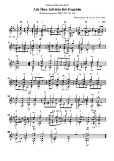 Johannes-Passion, BWV 245: Nr.40 Ach Herr, laß dein lieb Engelein, für Gitarre by Johann Sebastian Bach