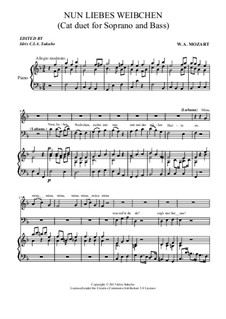 Der Stein der Weisen, K.625: Duett 'Nun liebes Weibchen', für Stimmen und Klavier by Wolfgang Amadeus Mozart