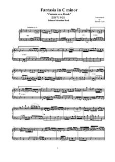 Fantasie in c-Moll, BWV 918: Für Klavier by Johann Sebastian Bach