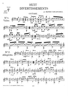 Acht Divertissements, Op.25: Acht Divertissements by Matteo Carcassi