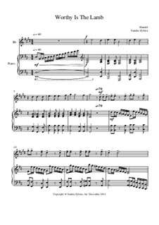 Nr.53 Würdig ist das Lamm: Score for two performers (in B Flat) by Georg Friedrich Händel