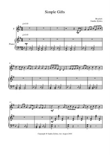 Simple Gifts: Score for two performers (in F) by Joseph Brackett