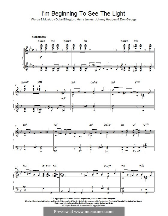 I'm Beginning to See the Light: Für Klavier by John Hodges, Don George, Duke Ellington, Harry James