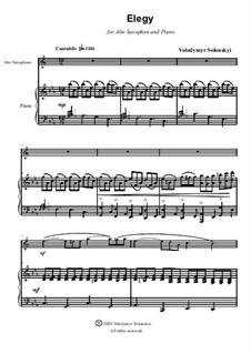 Elegy: Für Altsaxsophon und Klavier by Vladimir Solonskiy
