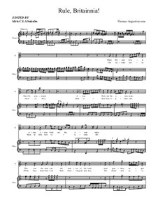 Rule Britannia: For soprano and piano by Thomas Arne
