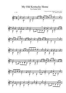 My Old Kentucky Home Good-Night: Für Gitarre by Stephen Foster