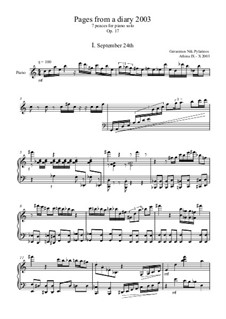 Pages from a diary 2003 for piano solo: Pages from a diary 2003 for piano solo by Gerasimos Pylarinos