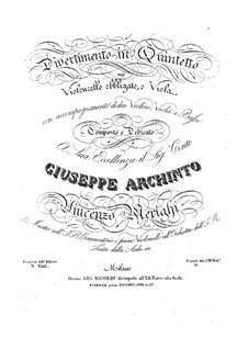 Divertimento für Cello (oder Bratsche) und Streichquartett: Divertimento für Cello (oder Bratsche) und Streichquartett by Vincenzo Merighi