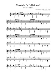 Massa's in de Cold Ground: Für Gitarre by Stephen Foster