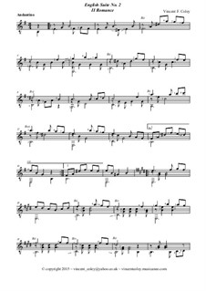 English Suite No.2 for Classical Guitar: Movement II - Romance by Vincent Coley