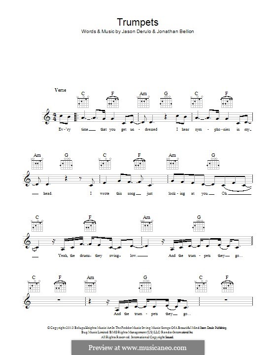 Trumpets: Text und Akkorde by Jason Derülo, Jonathan Bellion