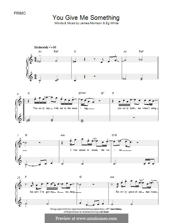 You Give Me Something: Für Klavier by Eg White, James Morrison