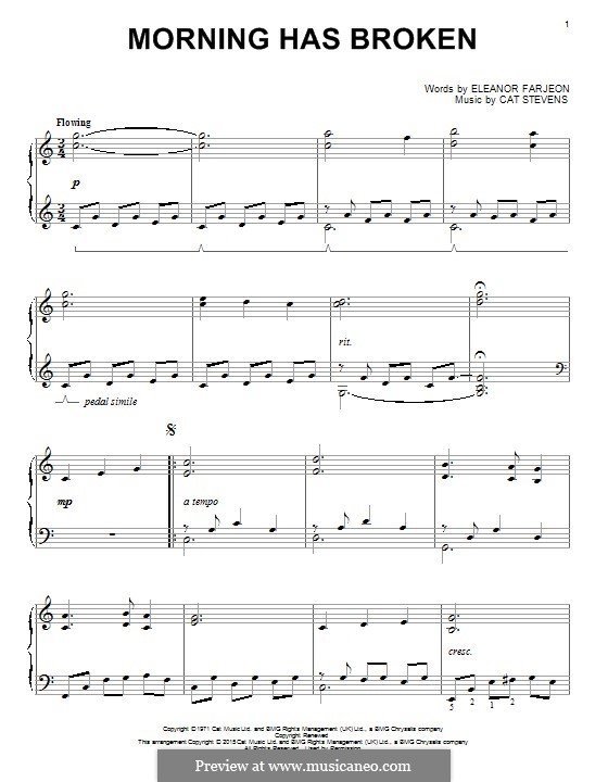Morning Has Broken: Für Klavier by Cat Stevens