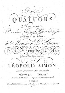 Drei Streichquartette, Op.45: Bratsche- und Cellostimmen by Léopold Aimon
