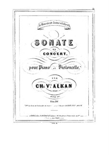 Konzertsonate für Cello und Klavier, Op.47: Solostimme by Charles-Valentin Alkan