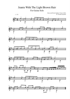 Jeanie with the Light Brown Hair: Für Gitarre by Stephen Foster