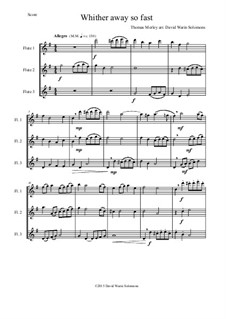 Whither Away So Fast: For flute trio (3 C flutes) by Thomas Morley