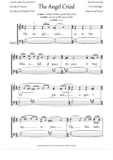 The Angel cried (mel.of Vallaam, D dur, 2-4v, any choir) - EN: The Angel cried (mel.of Vallaam, D dur, 2-4v, any choir) - EN by Unknown (works before 1850)