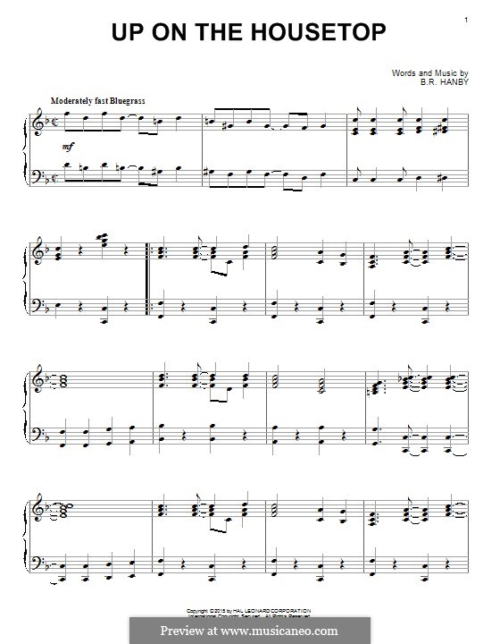 Up on the House Top: Für Klavier by Benjamin Russel Hanby