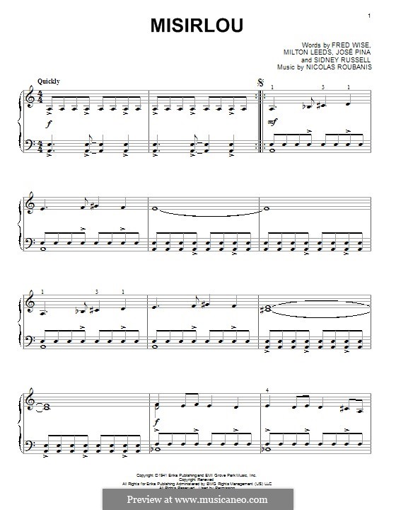 Misirlou: Für Klavier by Nicolas Roubanis