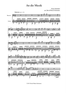 An die Musik, D.547 Op.88 No.4: For bassoon and guitar by Franz Schubert