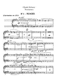 Drei Nocturnes, L.91: Klarinettestimmen in B by Claude Debussy
