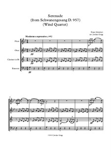 Nr.4 Ständchen: For wind quartet by Franz Schubert