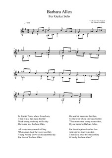 Barbara Allen: Für Gitarre by folklore
