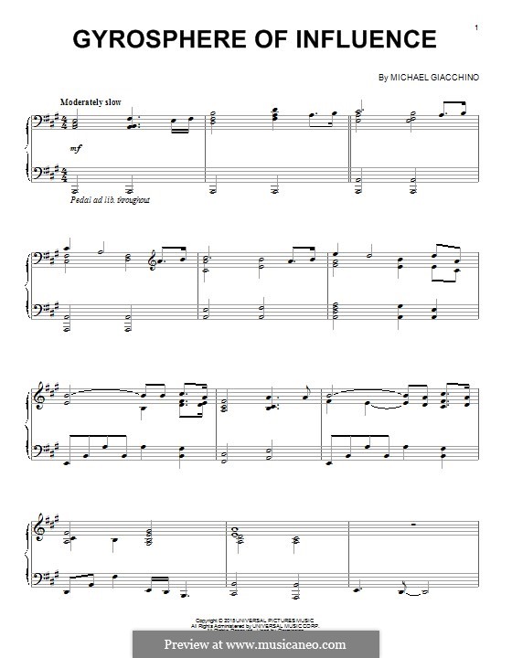Gyrosphere of Influence: Für Klavier by Michael Giacchino