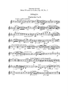 Aus dem Böhmerwald, B.133 Op.68: Nr.5 Waldesruhe, für Orchester – Klarinettesntimmen by Antonín Dvořák