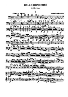 Konzert für Cello und Orchester in h-Moll, B.191 Op.104: Solo Stimme by Antonín Dvořák
